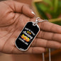 how your appreciation to military dads with this dog tag necklace that says "Amazing Dad."