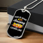how your appreciation to military dads with this dog tag necklace that says "Amazing Dad."