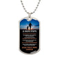 Collier militaire avec pendentif en forme de plaque d'identité pour papa - cadeau parfait pour le père d'un fils. Argent