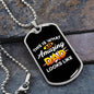 how your appreciation to military dads with this dog tag necklace that says "Amazing Dad."