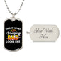 how your appreciation to military dads with this dog tag necklace that says "Amazing Dad."