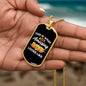 how your appreciation to military dads with this dog tag necklace that says "Amazing Dad."