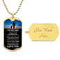 a dog tag with a picture of a man and a daughteron it