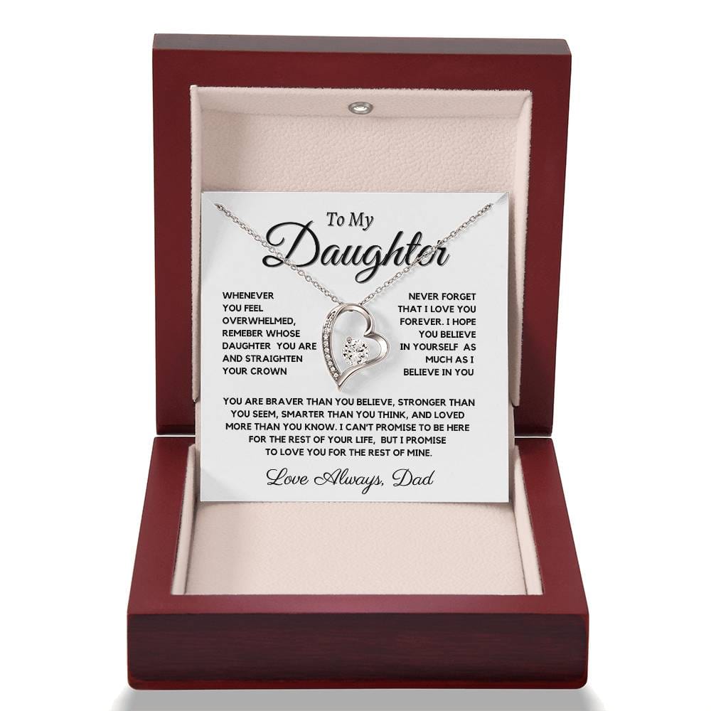 Daughter Neckalce From Dad - Heart Pendant For Girl 14k or 18k
