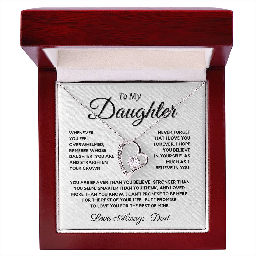 Daughter Neckalce From Dad - Heart Pendant For Girl 14k or 18k