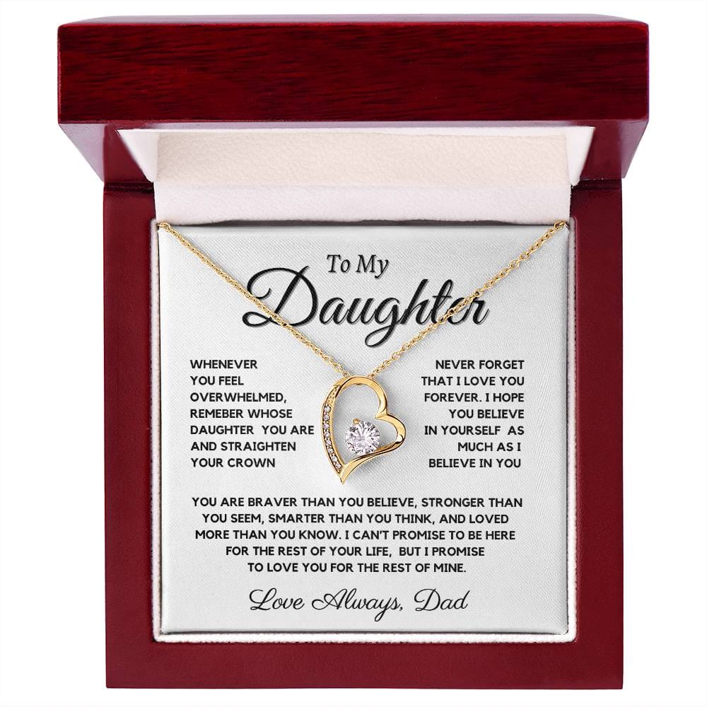 Daughter Neckalce From Dad - Heart Pendant For Girl 14k or 18k