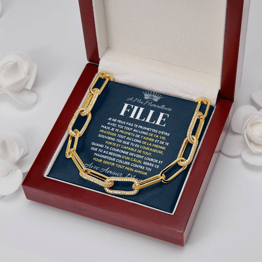 Pour Fille Chaîne A Trombone CZ - Cadeau Luxueux et Élégant