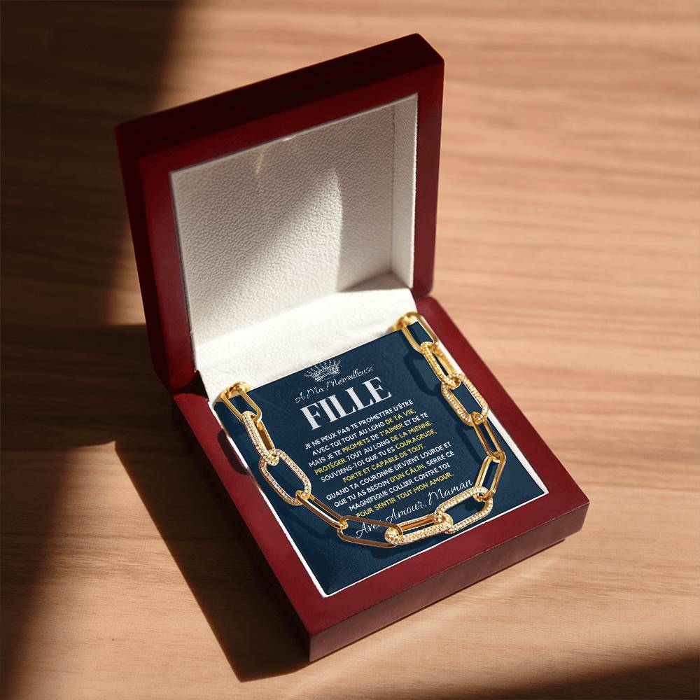 Pour Fille Chaîne A Trombone CZ - Cadeau Luxueux et Élégant