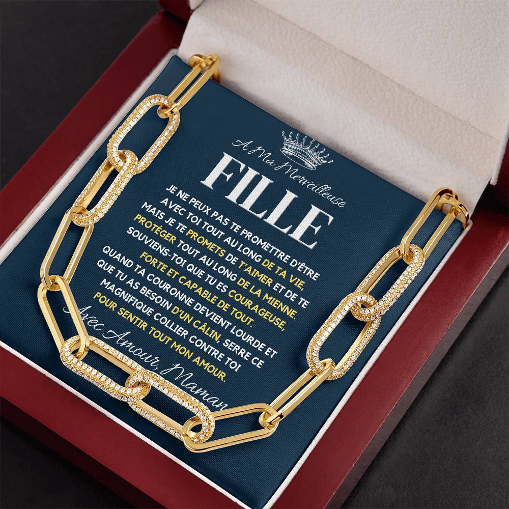 Pour Fille Chaîne A Trombone CZ - Cadeau Luxueux et Élégant