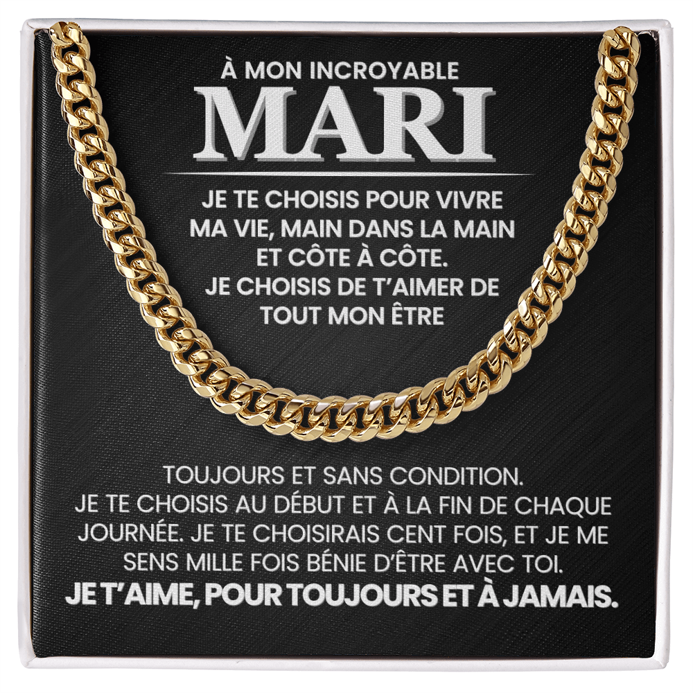 Collier en or avec texte émouvant pour Saint-Valentin
