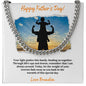 a father's day card with a picture of a man holding a child