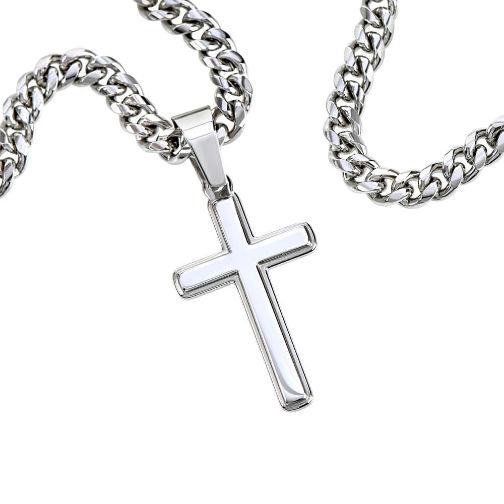 Dad Gift - Personalized Cross Necklace For Him