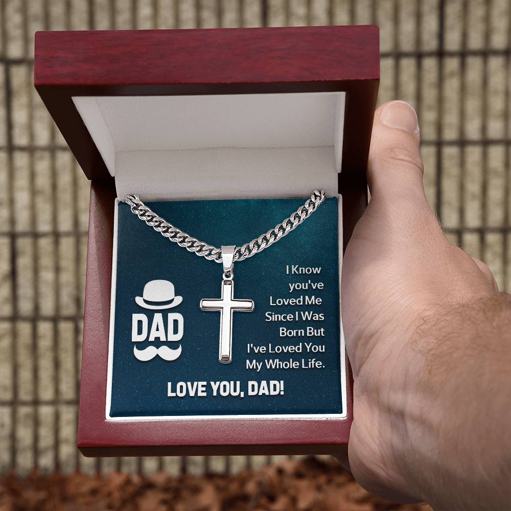 Dad Gift - Personalized Cross Necklace For Him