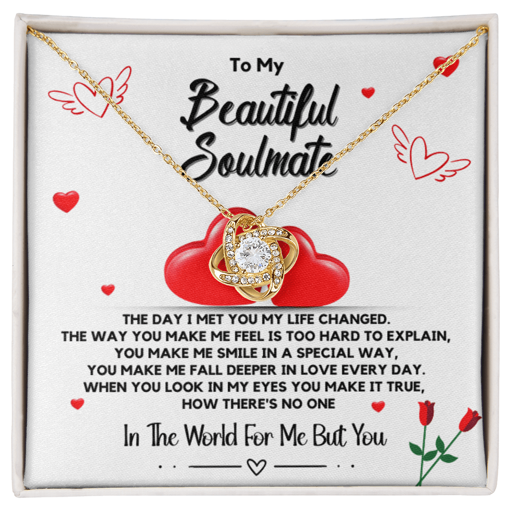 To My Soulmate Necklace – Love Knot Pendant | Perfect Romantic Gift