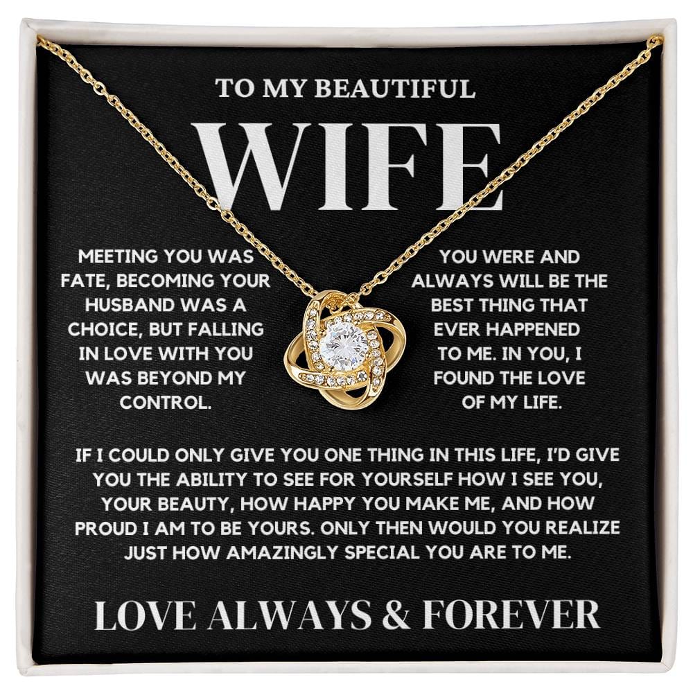 To My Wife Neckalce - Always and Forever Love Knot Necklace