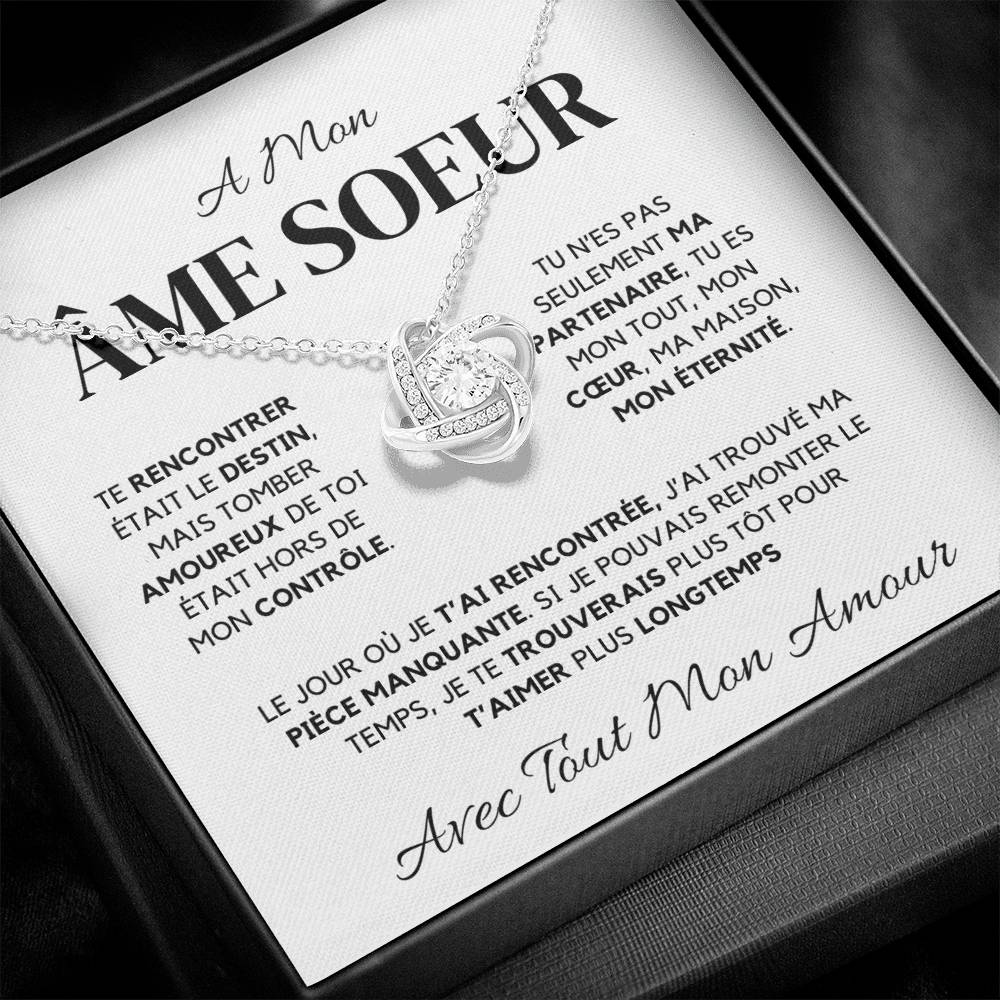 À Mon Âme Sœur – Collier Nœud d'Amour