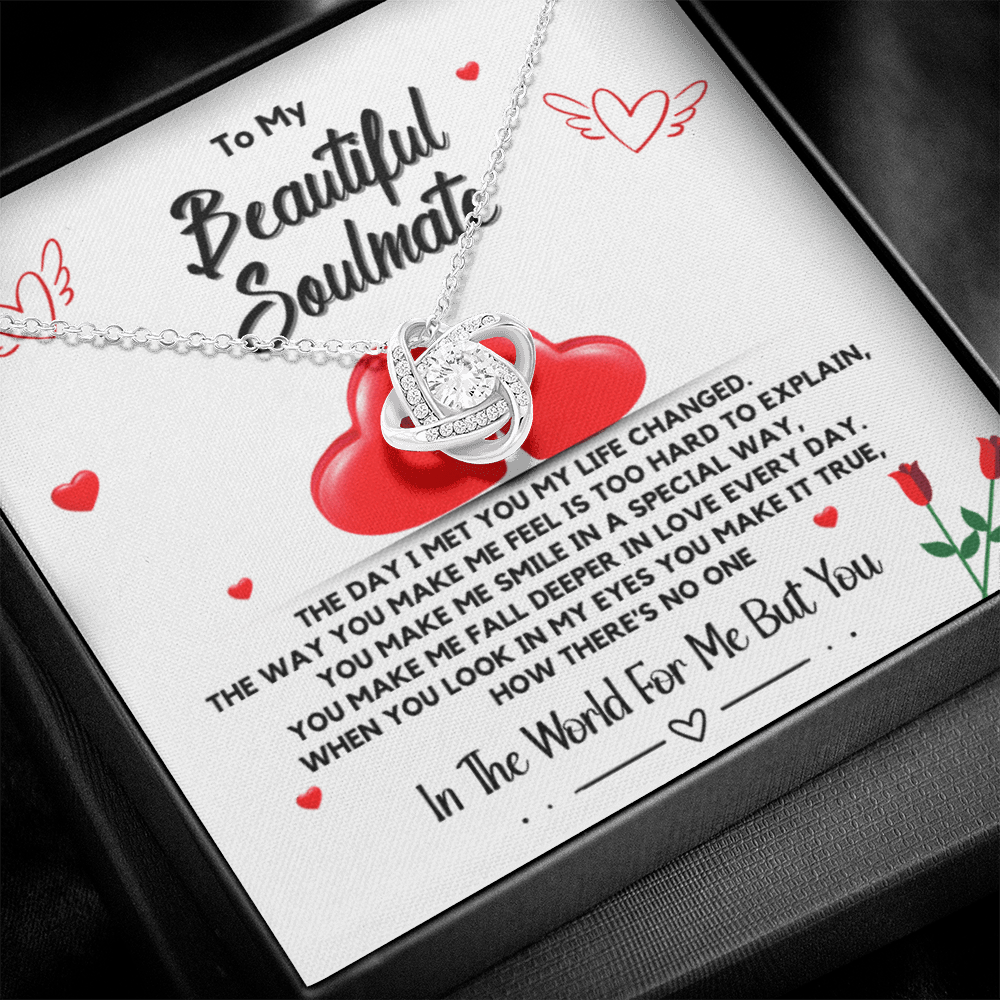 To My Soulmate Necklace – Love Knot Pendant | Perfect Romantic Gift