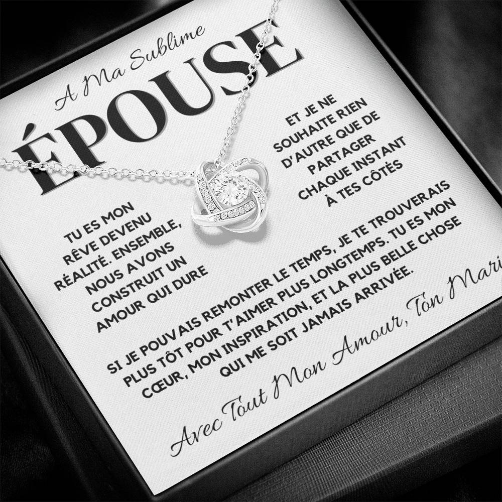 Collier Pour Epouse - Cadeau Parfait pour Femme - Collier Nœud d'Amour