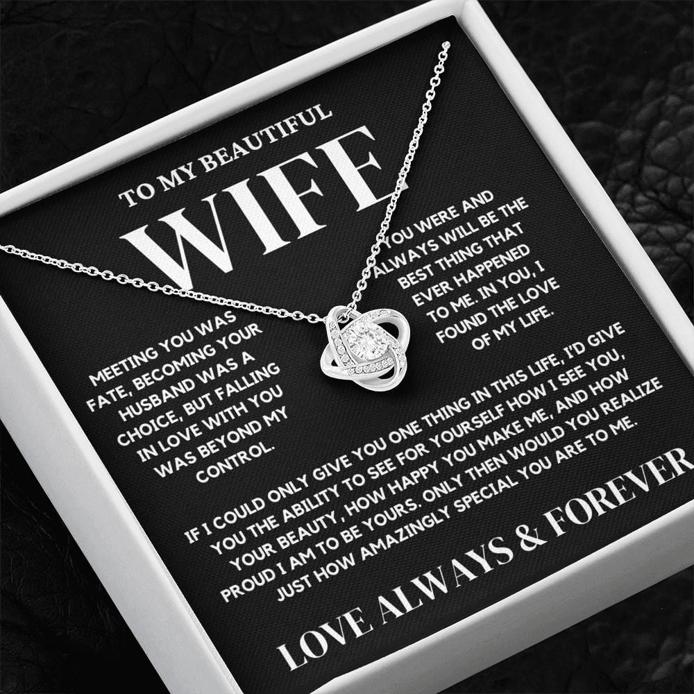 To My Wife Neckalce - Always and Forever Love Knot Necklace