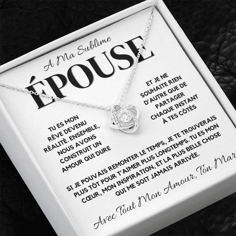 Collier Pour Epouse - Cadeau Parfait pour Femme - Collier Nœud d'Amour