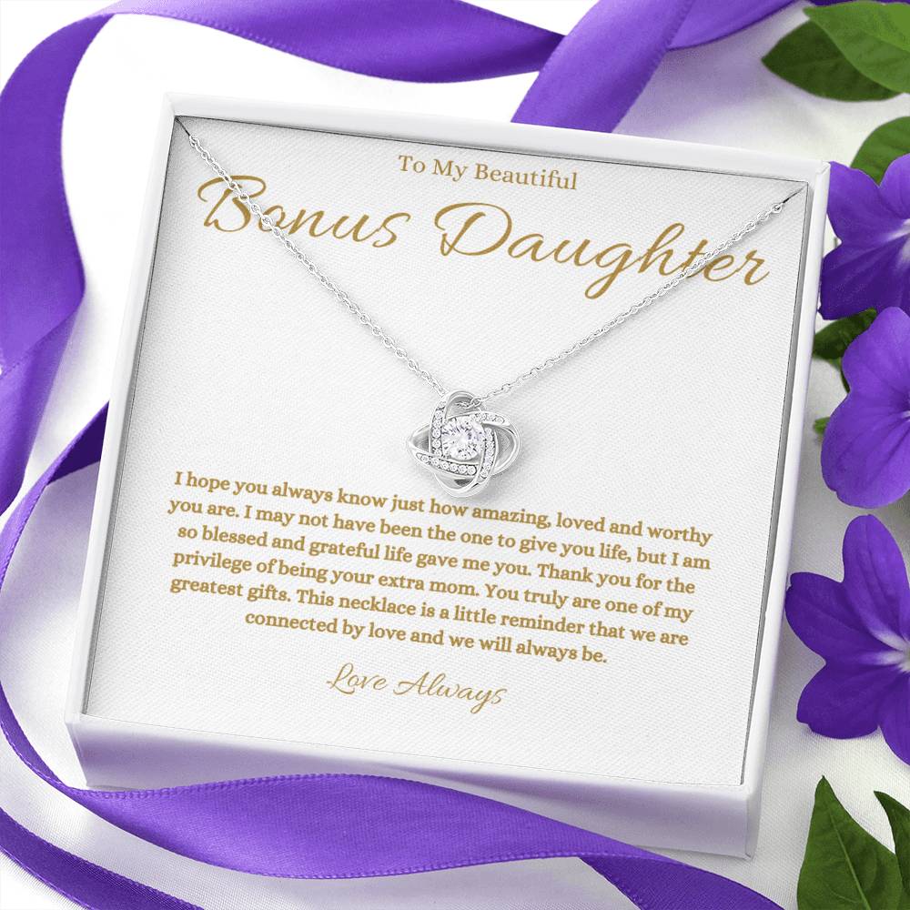 To My Bonus Daughter Necklace - Gift From Bonus Mom