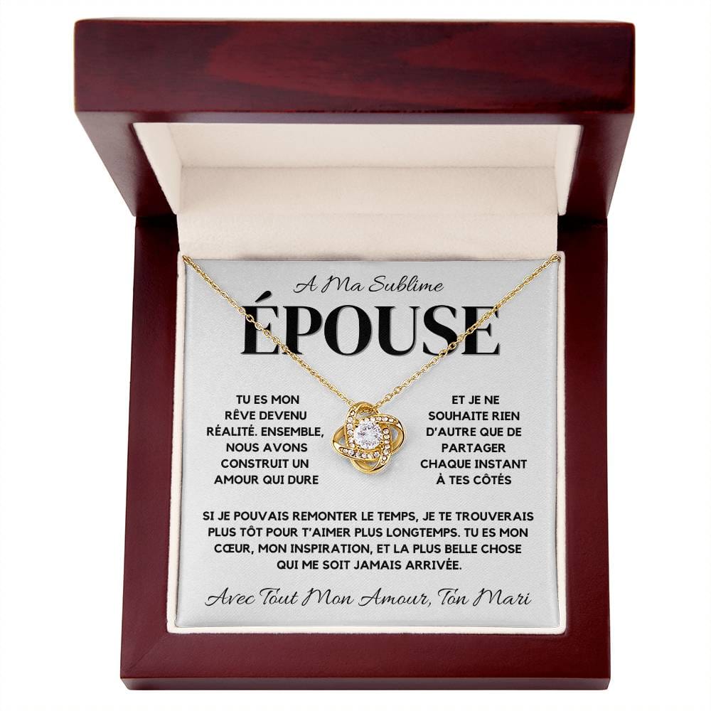 Collier Pour Epouse - Cadeau Parfait pour Femme - Collier Nœud d'Amour