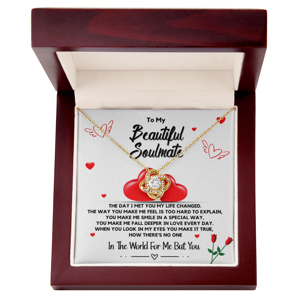 To My Soulmate Necklace – Love Knot Pendant | Perfect Romantic Gift