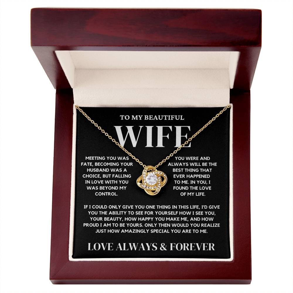 To My Wife Neckalce - Always and Forever Love Knot Necklace