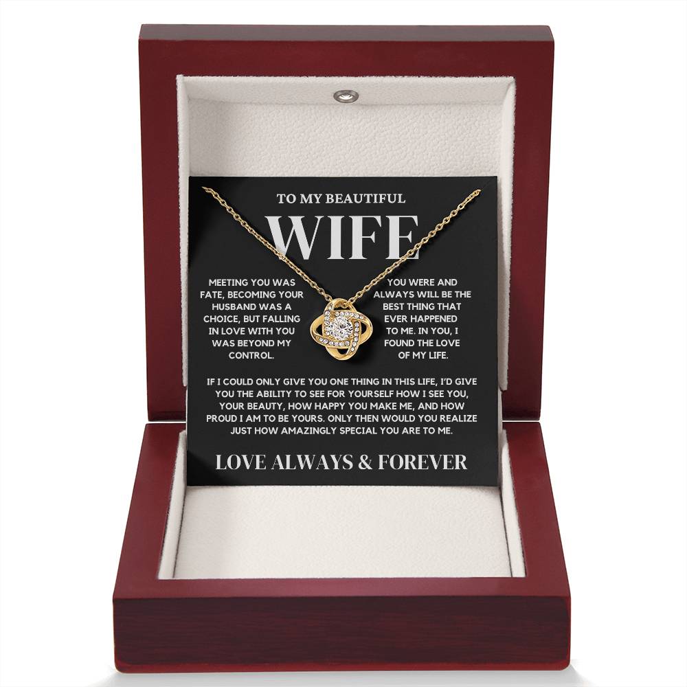 To My Wife Neckalce - Always and Forever Love Knot Necklace