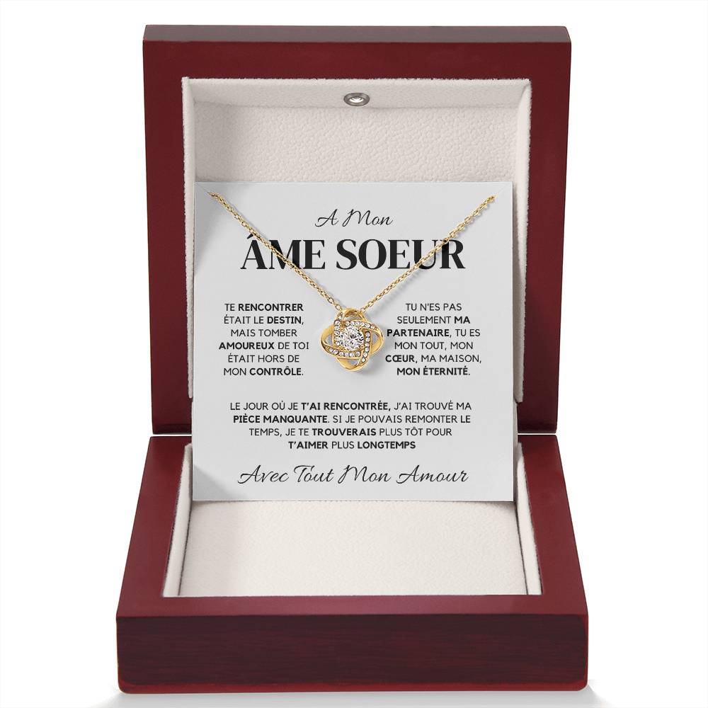 À Mon Âme Sœur – Collier Nœud d'Amour