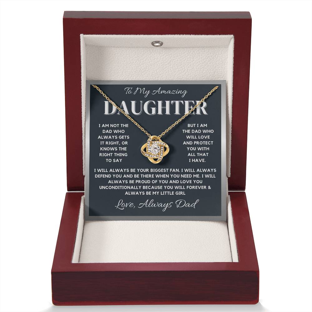 To My Amazing Daughter from Dad - Love Knot Necklace
