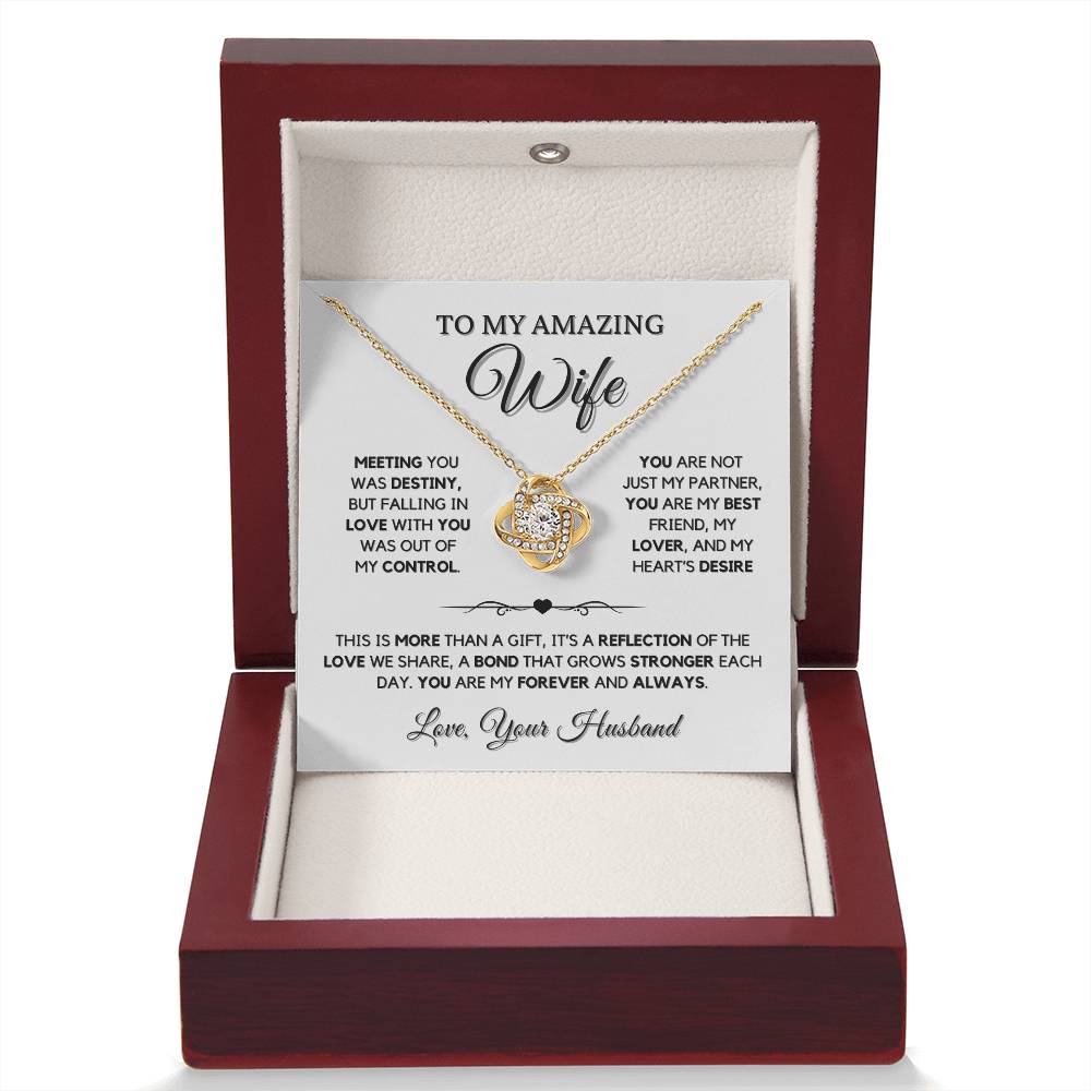 To My Amazing Wife - Love Knot Necklace