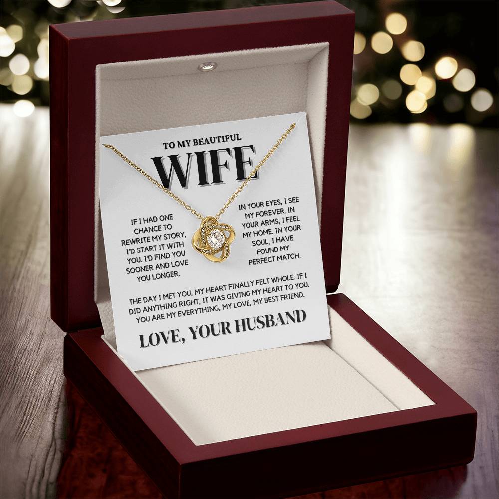 To My Wife Love Knot Necklace – A Symbol of Eternal Love