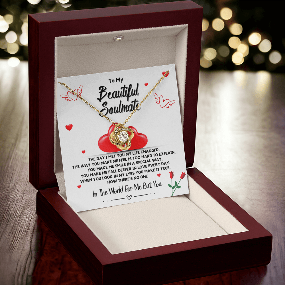 To My Soulmate Necklace – Love Knot Pendant | Perfect Romantic Gift