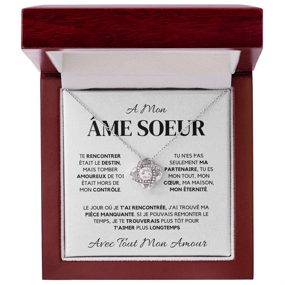 À Mon Âme Sœur – Collier Nœud d'Amour