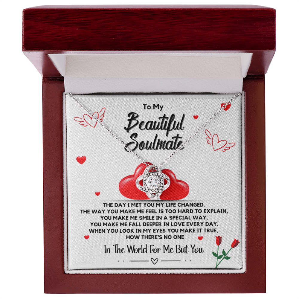 To My Soulmate Necklace – Love Knot Pendant | Perfect Romantic Gift