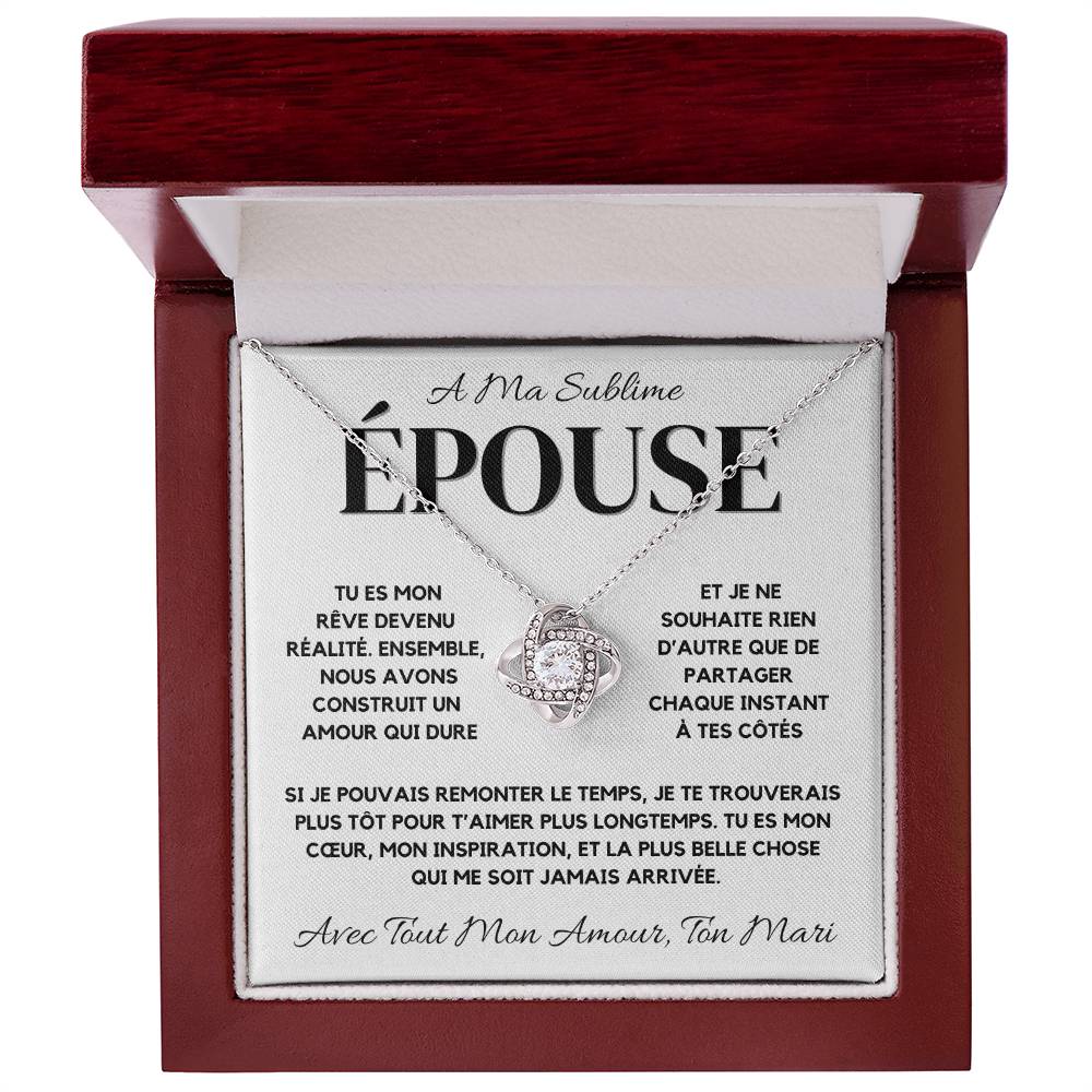 Collier Pour Epouse - Cadeau Parfait pour Femme - Collier Nœud d'Amour