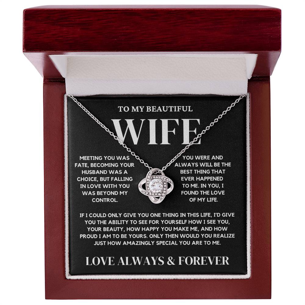 To My Wife Neckalce - Always and Forever Love Knot Necklace