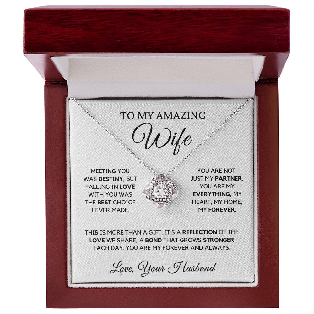 To My Wife - Love Knot Necklace | Symbol of Love and Commitment