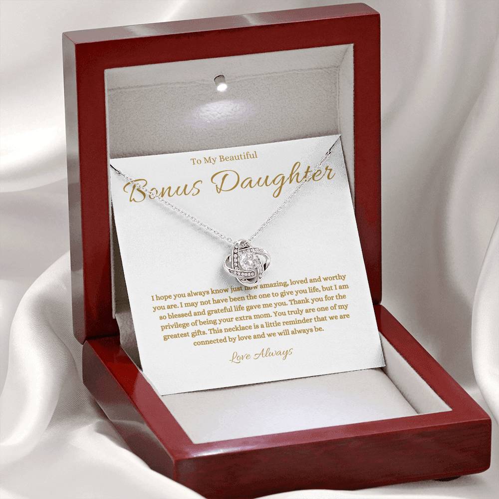 To My Bonus Daughter Necklace - Gift From Bonus Mom