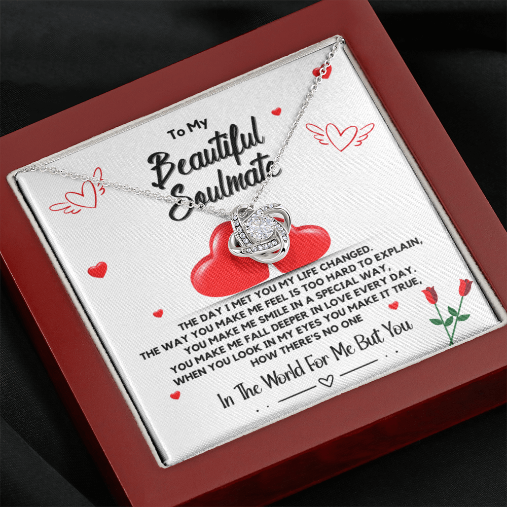 To My Soulmate Necklace – Love Knot Pendant | Perfect Romantic Gift