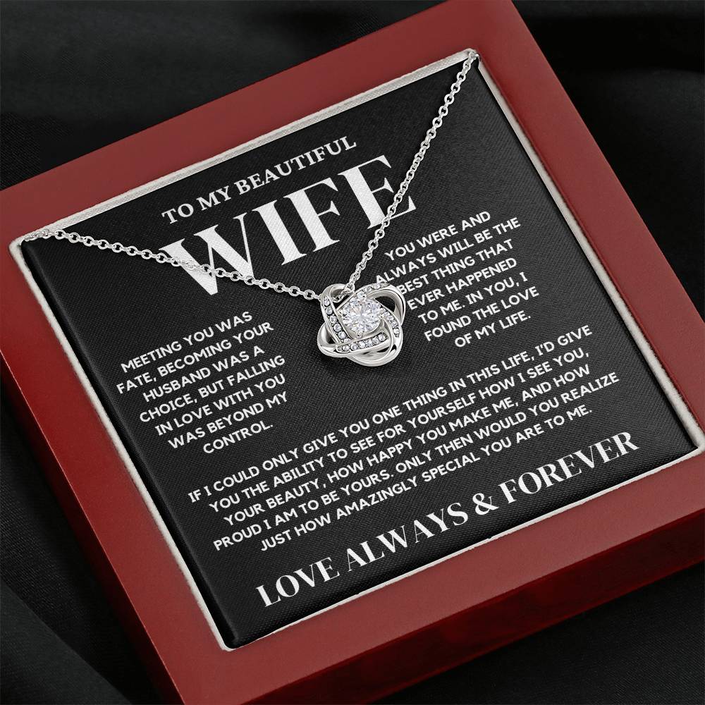 To My Wife Neckalce - Always and Forever Love Knot Necklace