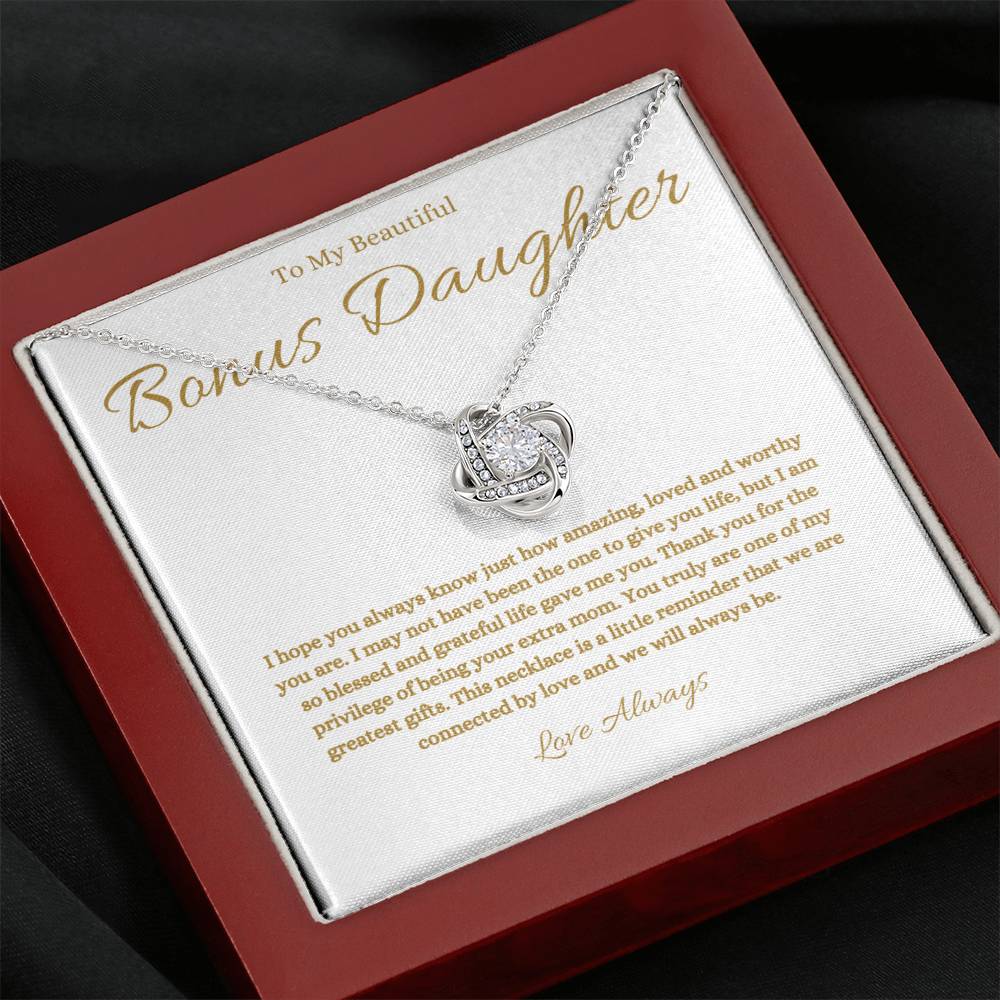 To My Bonus Daughter Necklace - Gift From Bonus Mom