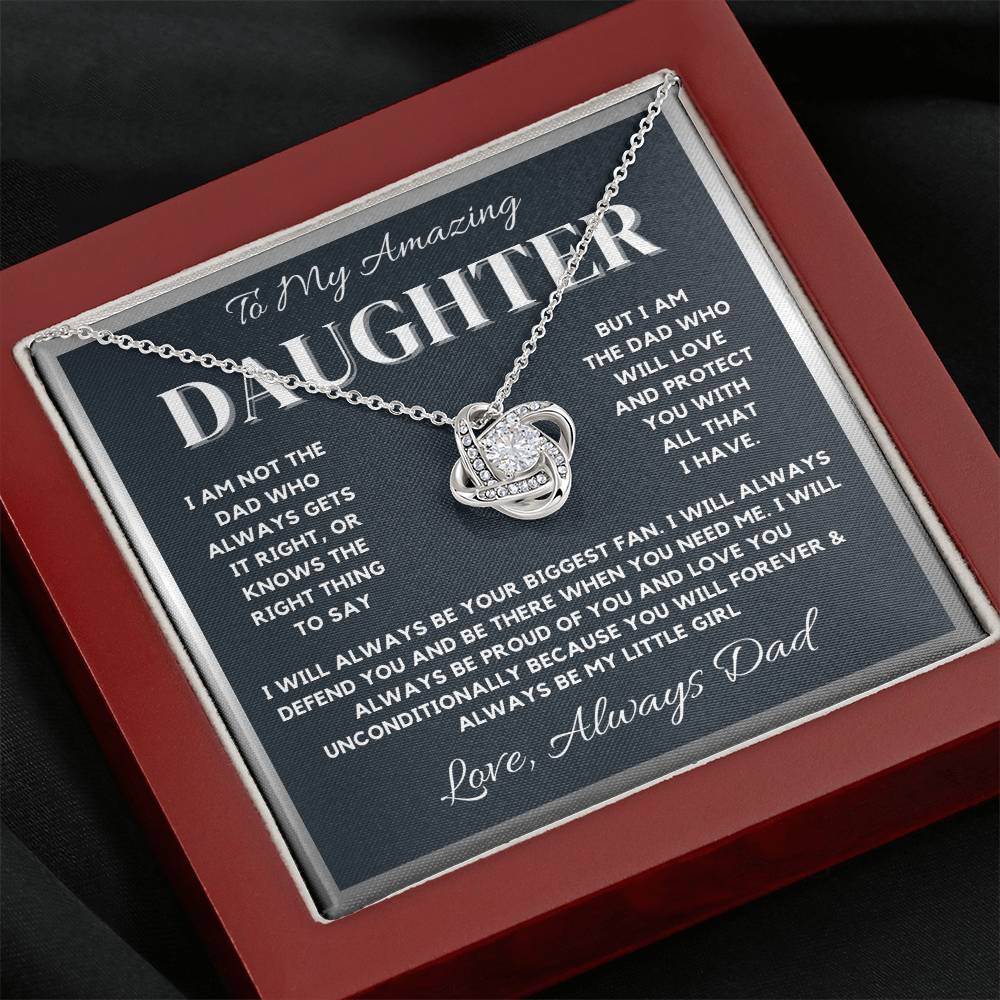 To My Amazing Daughter from Dad - Love Knot Necklace