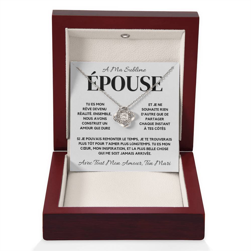 Collier Pour Epouse - Cadeau Parfait pour Femme - Collier Nœud d'Amour