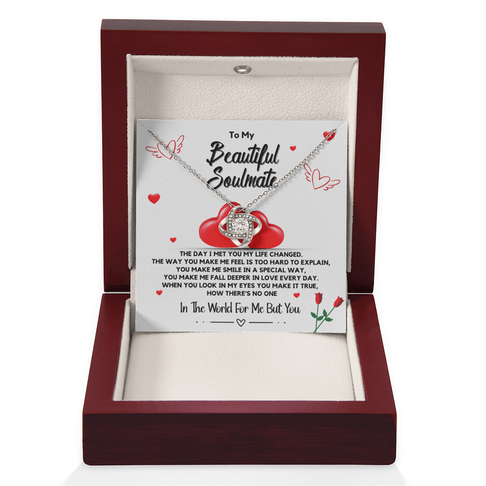 To My Soulmate Necklace – Love Knot Pendant | Perfect Romantic Gift
