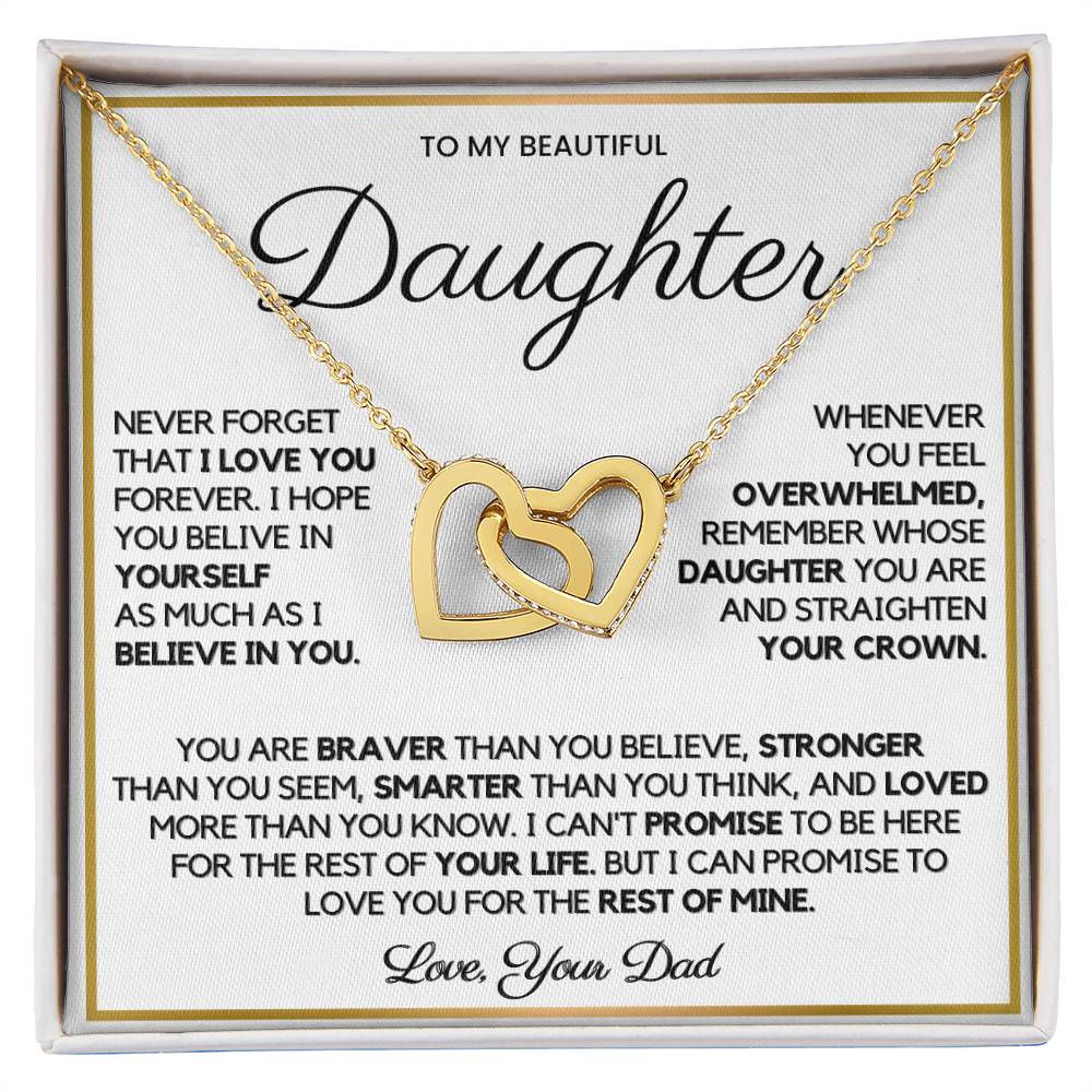 To My Daughter From Dad β Interlocking Hearts Necklace For Her