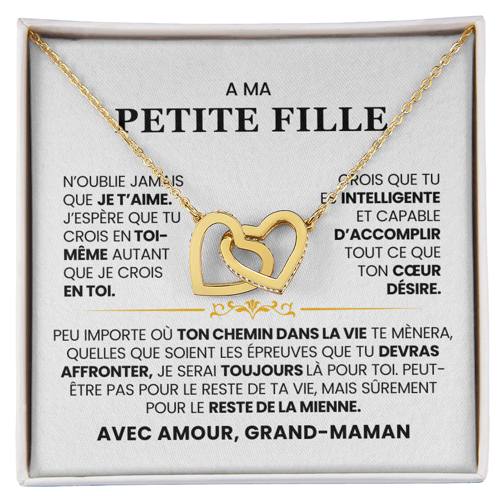 A Ma Petite Fille - De Grand Maman - Collier Cœurs Entrelacés