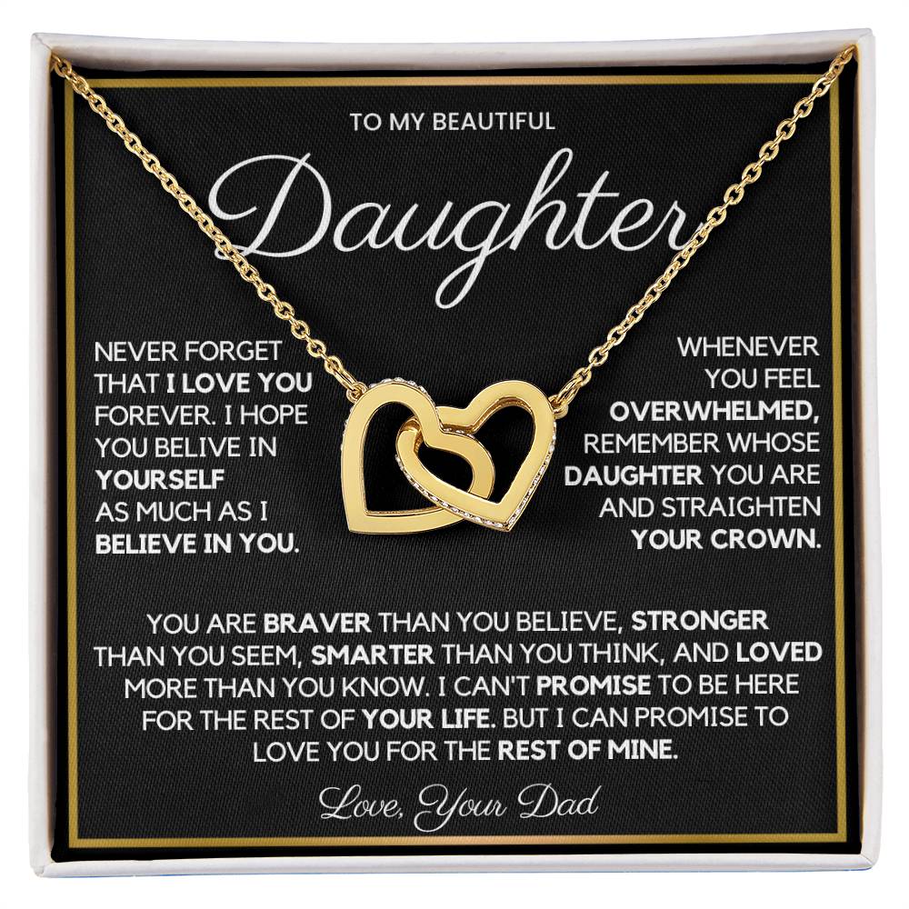 To My Daughter From Dad β Interlocking Hearts Necklace