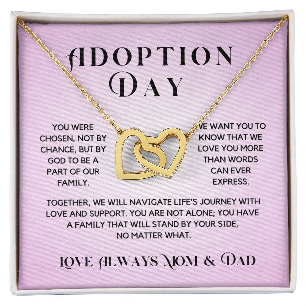 Adoption Day Necklace Gift For Girl | Interlocking Hearts Necklace